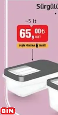 SÜRGÜLÜ KAPAK ERZAK KABI ~5 LT SÜRGÜLÜ KAPAK ERZAK KABI ~5 LT